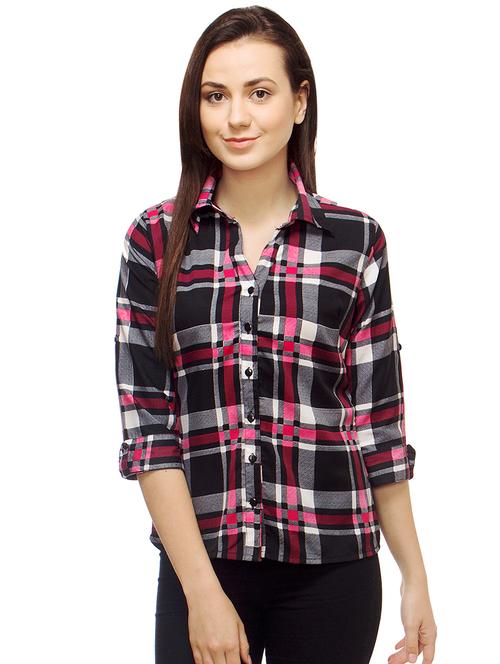 turn up sleeved checkered shirt - 16895068 - Very Small Image - 1