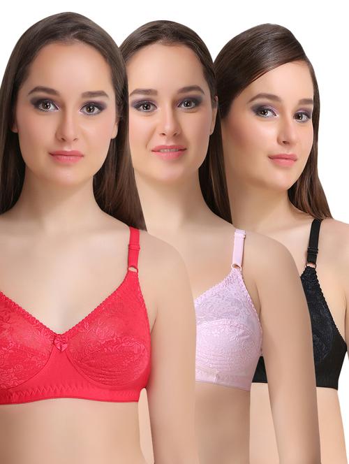 set of 3 bow patch bra - 16895805 - Very Small Image - 1