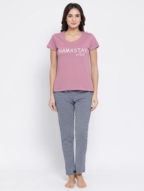graphic tee with pajama nightwear set - 16896078 - Very Small Image - 1