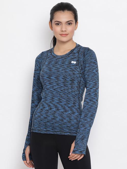 thumb hole sleeved melange tee - 16896087 - Very Small Image - 1