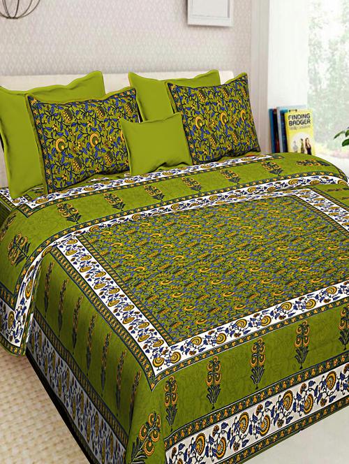 cotton jaipuri double bedsheet with 2 pillow covers - 16896177 - Very Small Image - 1