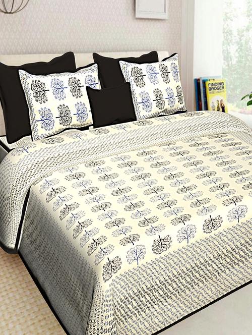 cotton jaipuri double bedsheet with 2 pillow covers - 16896223 - Very Small Image - 1