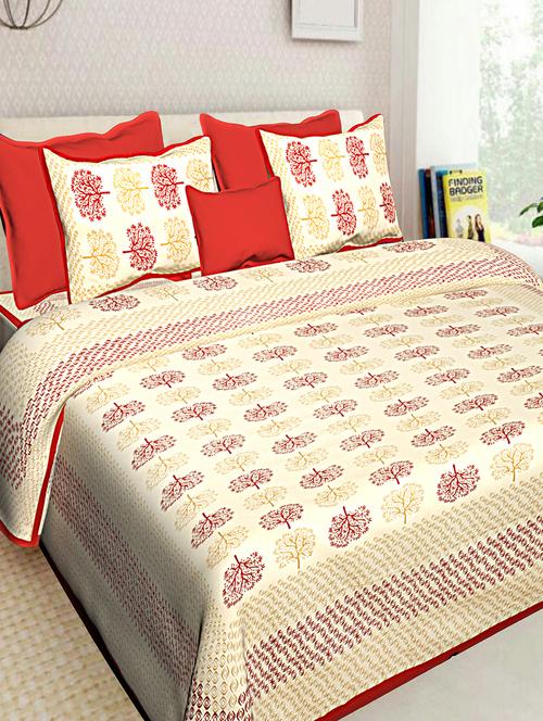 cotton jaipuri double bedsheet with 2 pillow covers - 16896224 - Very Small Image - 1