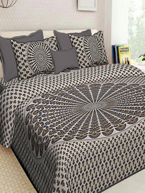 cotton jaipuri double bedsheet with 2 pillow covers - 16896232 - Very Small Image - 1