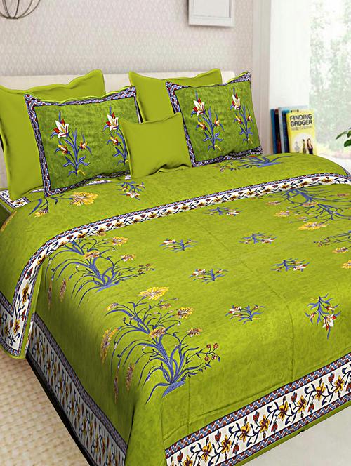 cotton jaipuri double bedsheet with 2 pillow covers - 16896237 - Very Small Image - 1