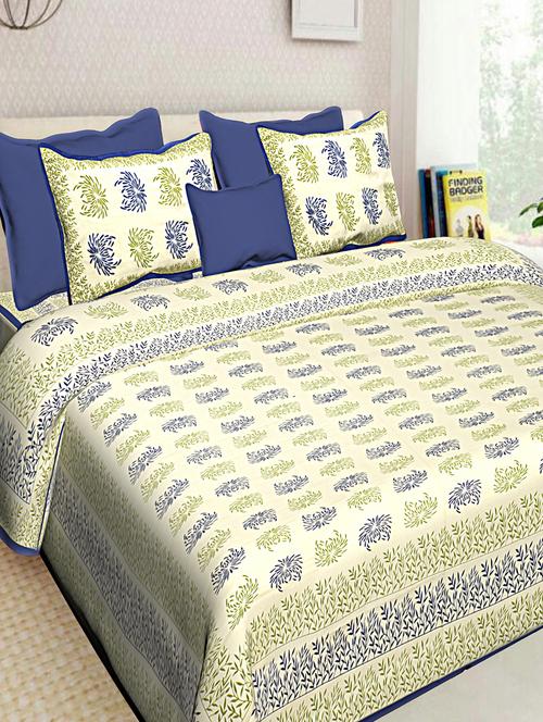 cotton jaipuri double bedsheet with 2 pillow covers - 16896277 - Very Small Image - 1