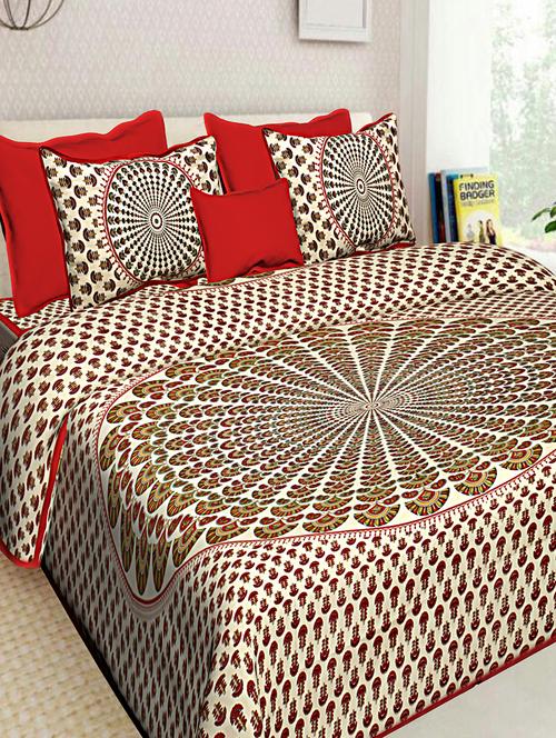 cotton jaipuri double bedsheet with 2 pillow covers - 16896280 - Very Small Image - 1