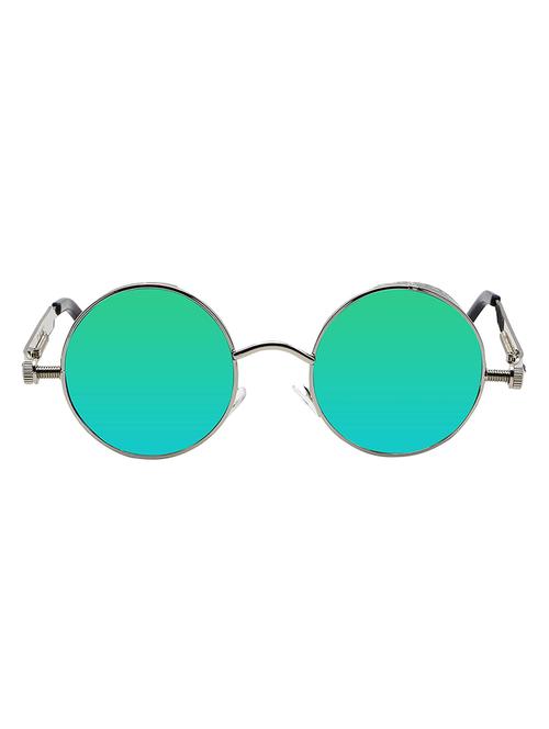 etrg unisex premium round green mirrored metal body sunglass - 16896357 - Very Small Image - 1