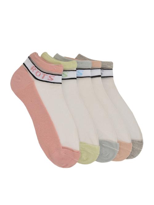 multi colored polyester ankle length sock - 16897948 - Very Small Image - 1