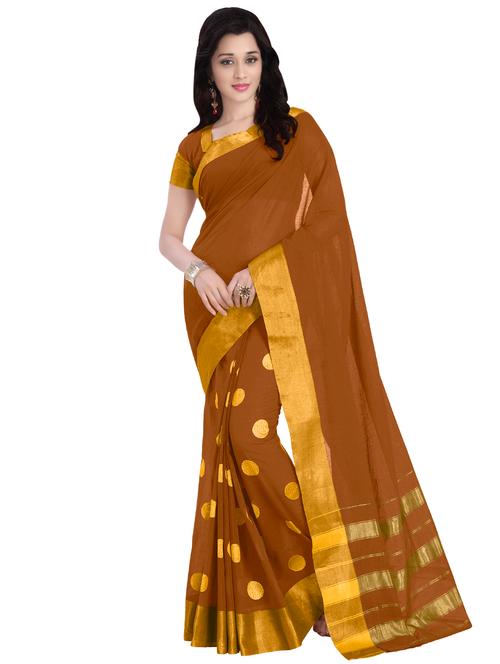 embroidered bordered saree with blouse - 16899856 - Very Small Image - 1