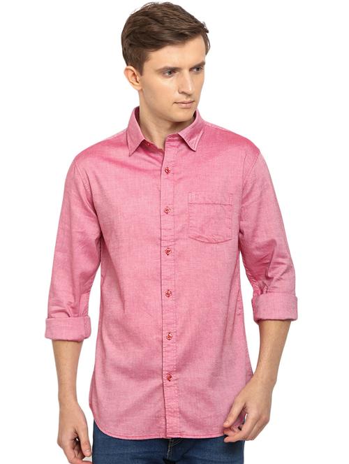 pink solid casual shirt - 16900162 - Very Small Image - 1