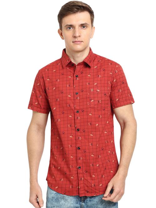 red checkered casual shirt - 16900185 - Very Small Image - 1
