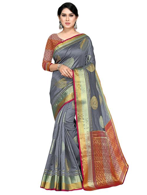self design patola saree with blouse - 16900250 - Very Small Image - 1