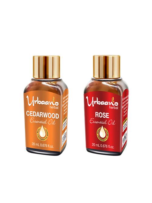 rose essential oil 20 ml & cedarwood essential oil 20 ml (for hair, skin & aromatherapy - 100% undiluted - therapeutic grade) - 16900849 - Very Small Image - 1