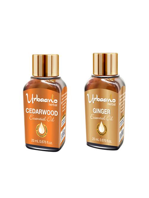 ginger essential oil 20 ml & cedarwood essential oil 20 ml (for hair, skin & aromatherapy - 100% undiluted - therapeutic grade) - 16900850 - Very Small Image - 1