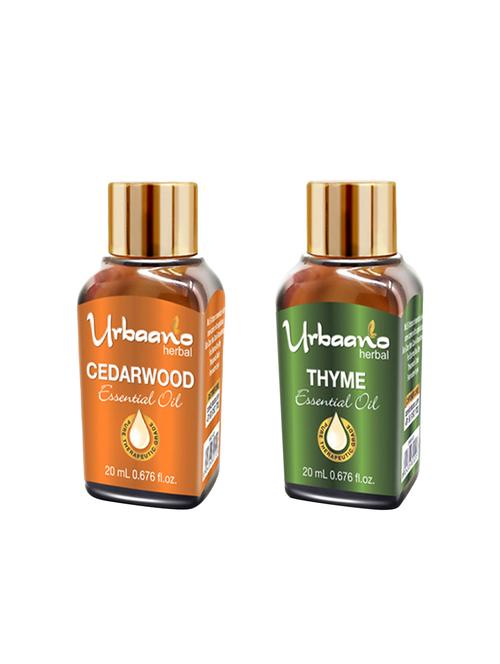 thyme essential oil 20 ml & cedarwood essential oil 20 ml (for hair, skin & aromatherapy - 100% undiluted - therapeutic grade) - 16900851 - Very Small Image - 1