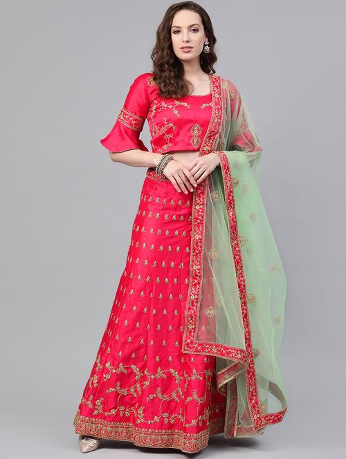 embroidered panelled lehenga - 16901156 - Very Small Image - 1