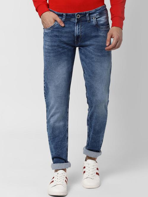 blue light washed denim jeans - 16901667 - Very Small Image - 1