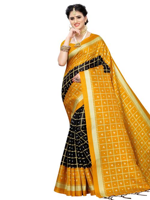 checkered bhagalpuri saree with blouse - 16902224 - Very Small Image - 1