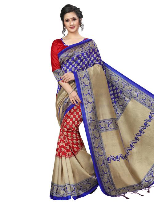ethnic motif bhagalpuri saree with blouse - 16902249 - Very Small Image - 1