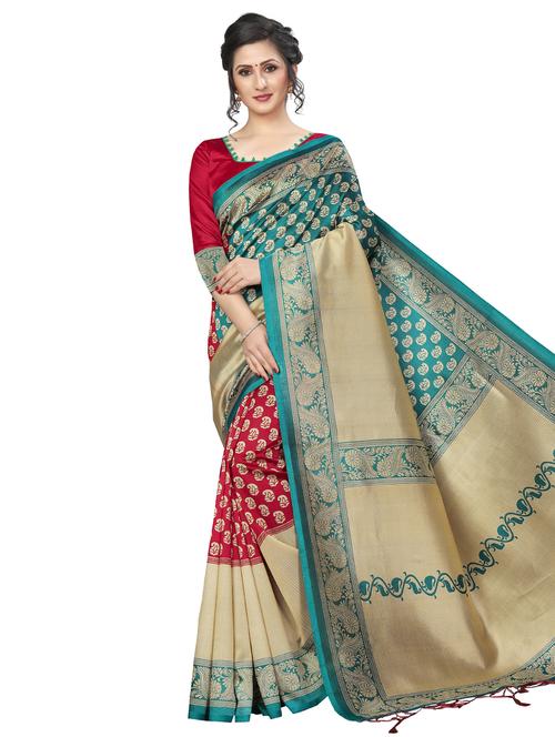 ethnic motif bhagalpuri saree with blouse - 16902252 - Very Small Image - 1