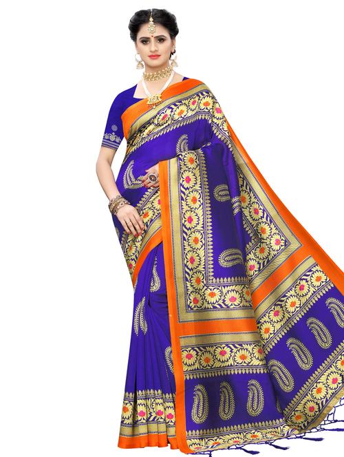 paisley bhagalpuri saree with blouse - 16902262 - Very Small Image - 1