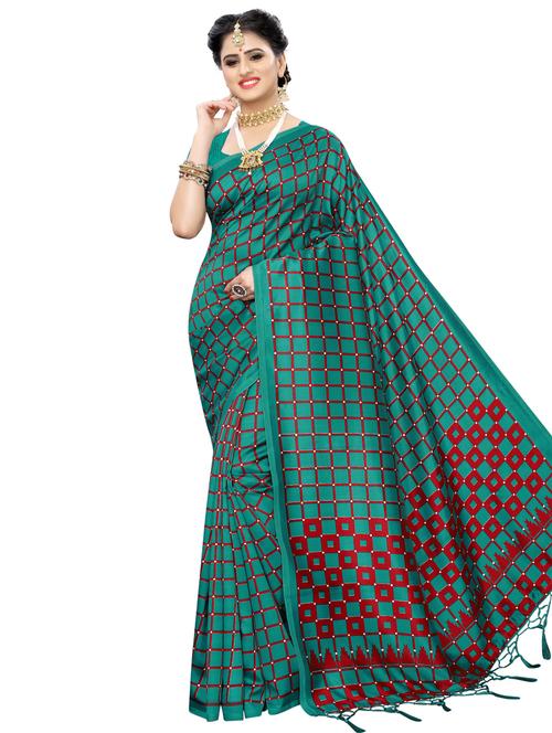 checkered bhagalpuri saree with blouse - 16902268 - Very Small Image - 1