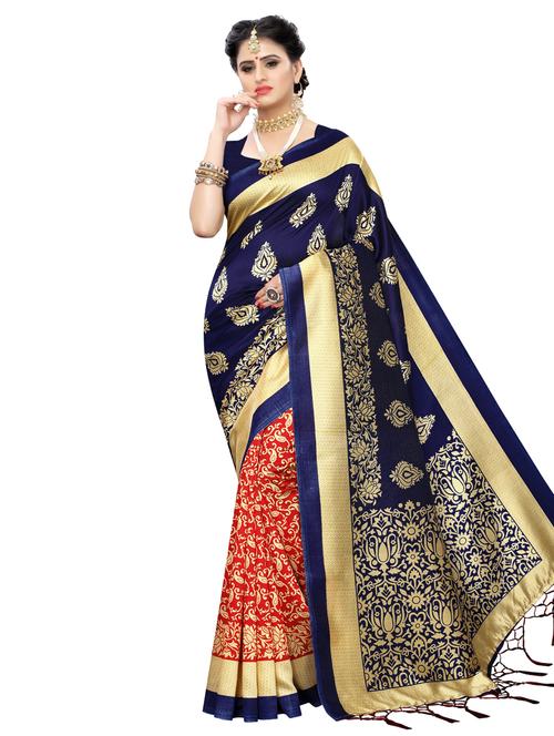 half & half bhagalpuri saree with blouse - 16902280 - Very Small Image - 1