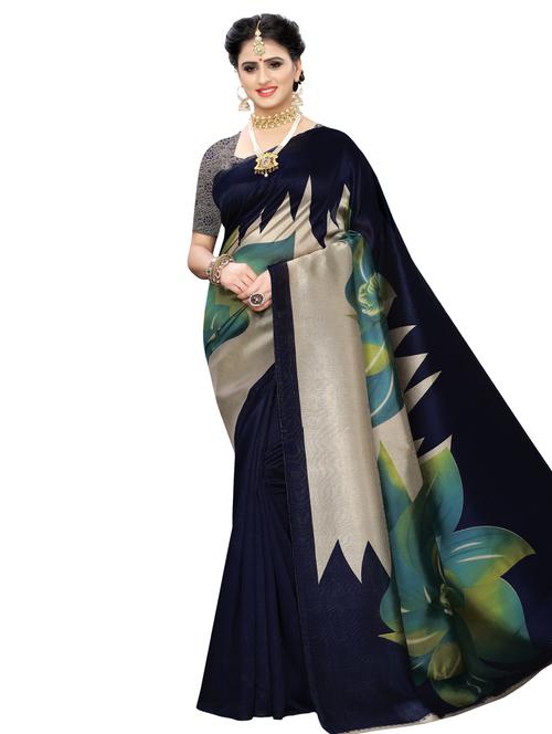floral bhagalpuri saree with blouse - 16902282 - Very Small Image - 1