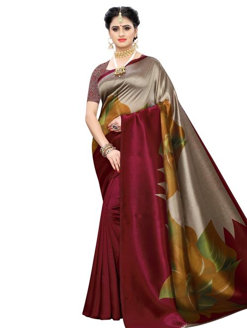 floral bhagalpuri saree with blouse - 16902284 - Very Small Image - 1
