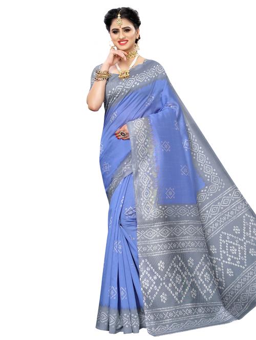bandhani bhagalpuri saree with blouse - 16902285 - Very Small Image - 1