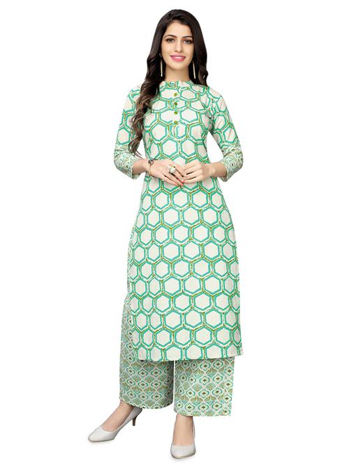 geometric print kurta palzzo set - 16902474 - Very Small Image - 1