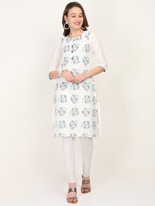 floral straight kurta - 16903219 - Very Small Image - 1