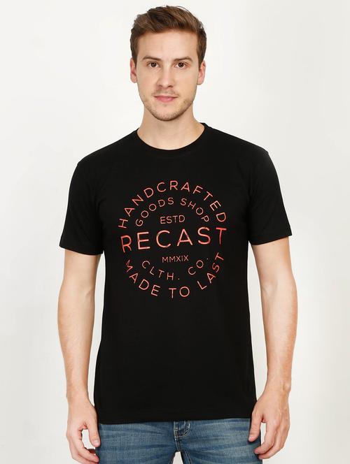 black typographic chest print t-shirt - 16903886 - Very Small Image - 1