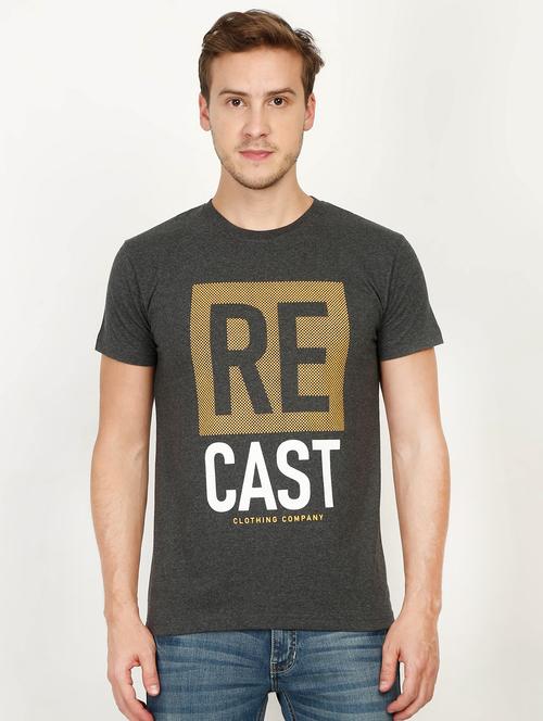 grey typographic chest print t-shirt - 16903890 - Very Small Image - 1