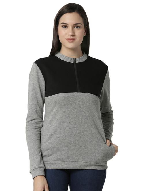 color block mandarin neck sweatshirt - 16903958 - Very Small Image - 1