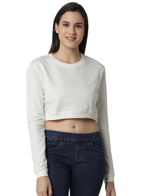 crew neck cropped sweatshirt - 16903968 - Very Small Image - 1