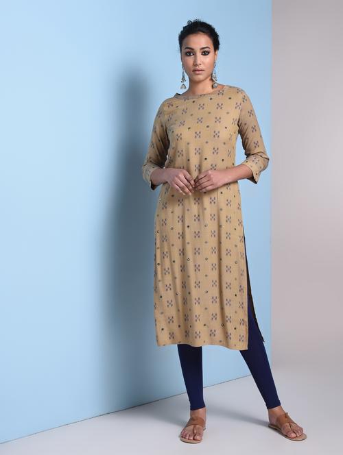ikat print kurta churidar set - 16904405 - Very Small Image - 1