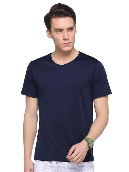 navy blue solid t-shirt - 16904540 - Very Small Image - 1