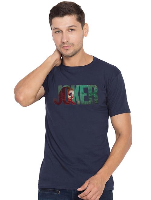 navy blue typographic chest print t-shirt - 16904747 - Very Small Image - 1