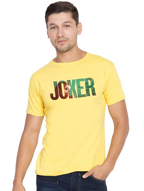 yellow typographic chest print t-shirt - 16904749 - Very Small Image - 1