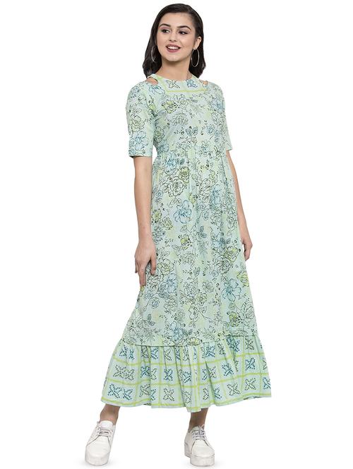 floral a-line kurta - 16904939 - Very Small Image - 1
