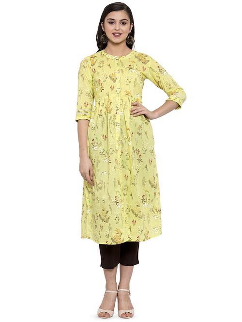 floral a-line kurta - 16904945 - Very Small Image - 1