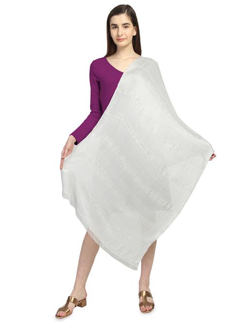 grey viscose stole - 16906069 - Very Small Image - 1