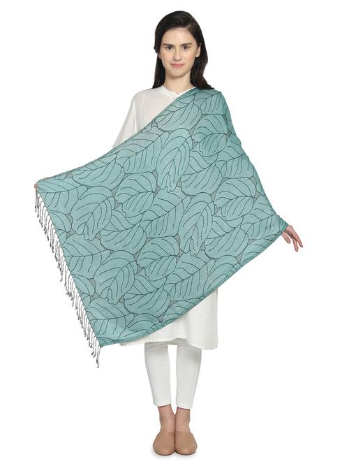 green viscose stole - 16906075 - Very Small Image - 1