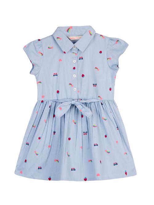blue cotton frock - 16906270 - Very Small Image - 1
