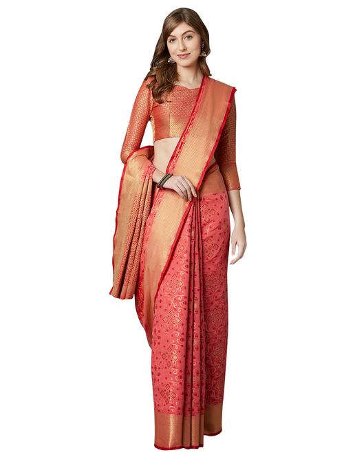 self design kanjivaram saree with blouse - 16906983 - Very Small Image - 1
