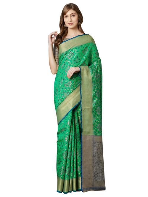 self design kanjivaram saree with blouse - 16906989 - Very Small Image - 1