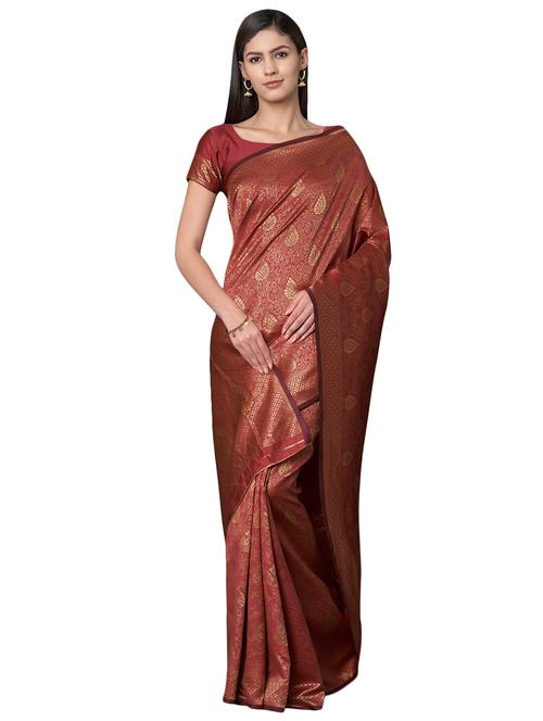 self design woven saree with blouse - 16907015 - Very Small Image - 1