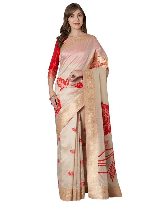 floral kanjivaram saree with blouse - 16907018 - Very Small Image - 1